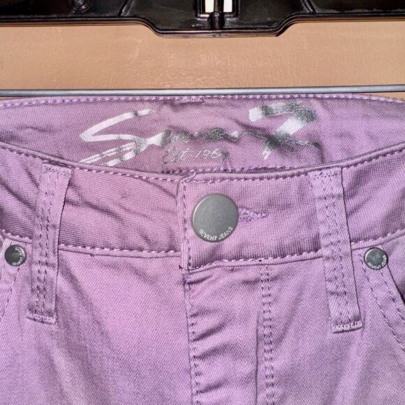 Seven 7 Jeans Mid Rise Ankle Skinny Purple Stretch Jeans Women's - Size 12 - Picture 5 of 12